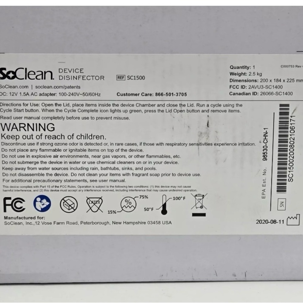 SoClean SC1500 Compact Device Disinfector for Adapters - Picture 7 of 16
